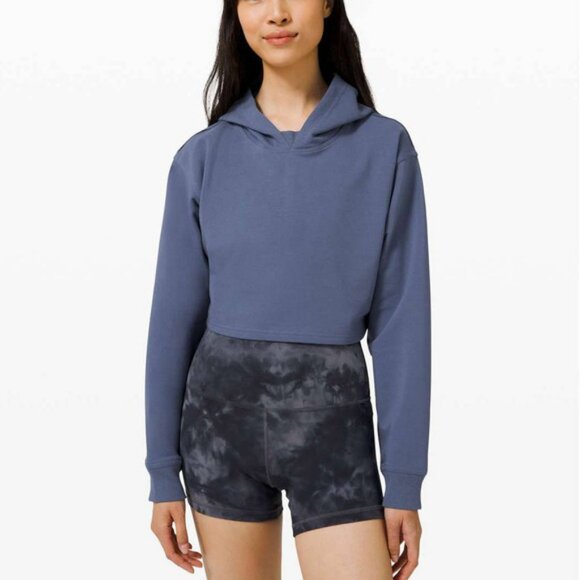 lululemon athletica Sweaters - Lululemon All Yours Cropped Hoodie Ink Blue